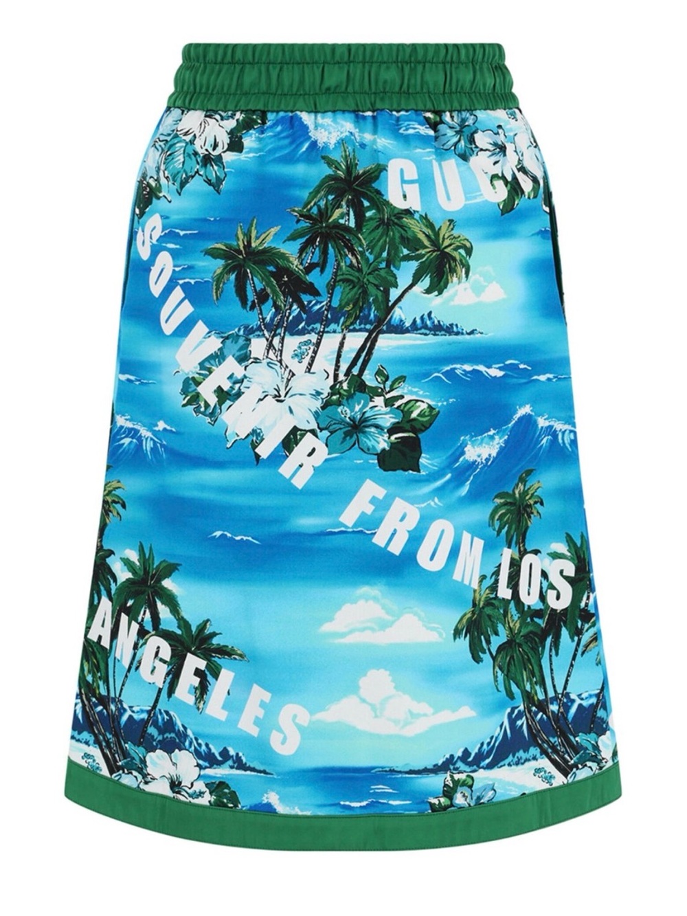 Gucci Blue Green Tropical Print Midi Skirt - Picture 2 of 5
